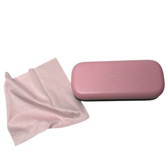 Kate Spade New York Eyeglass Pink/Green Eyeglass Case With Cleaning Cloth. - Picture 2 of 7
